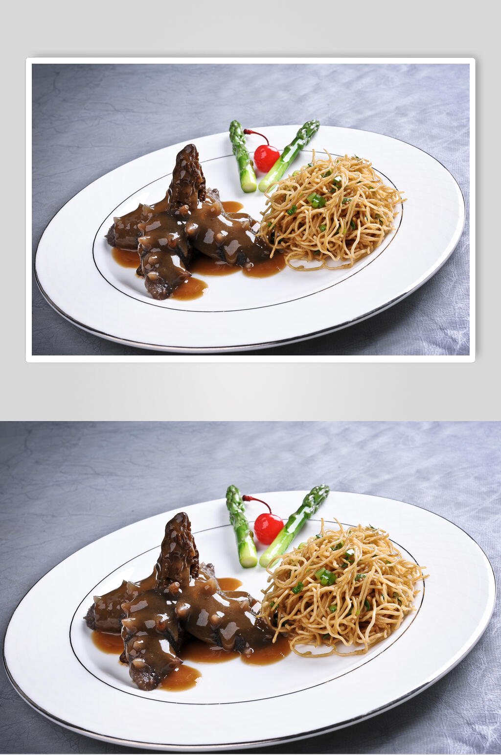 旦面烧辽参食物图片素材