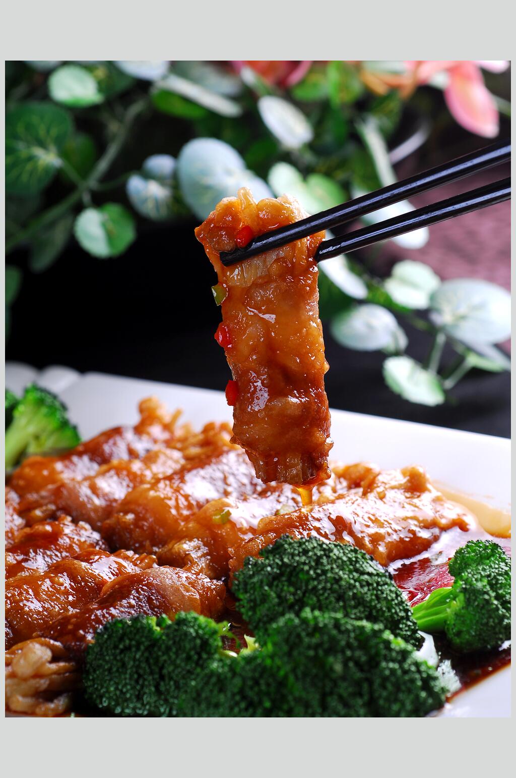 粤菜沙爹肥牛卷美食图片素材