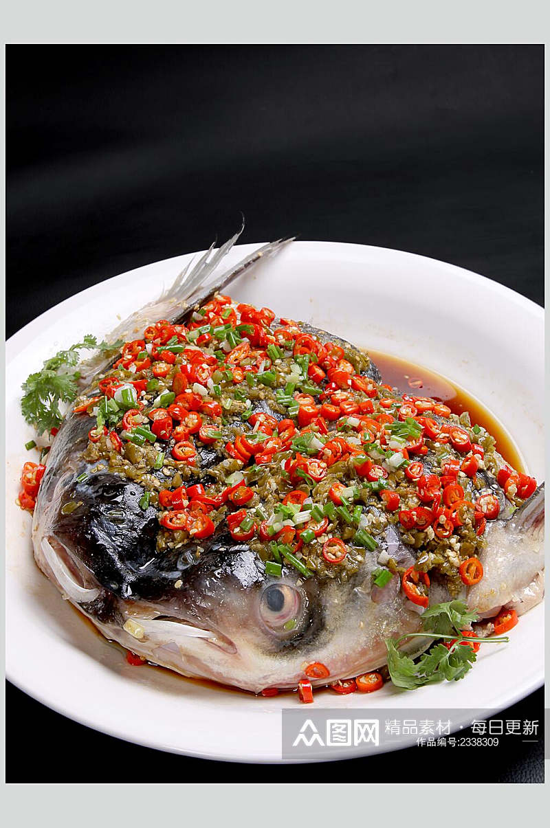 双椒开胃大鱼头每只食品图片素材