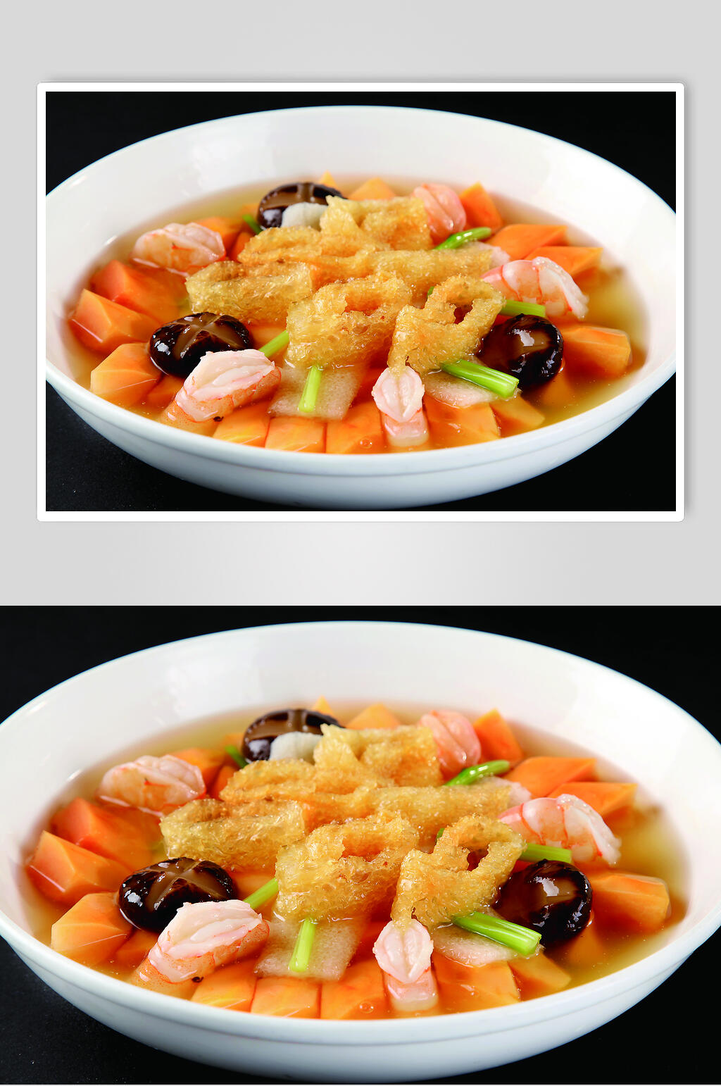 夏威夷木瓜烩三鲜食品摄影图片素材