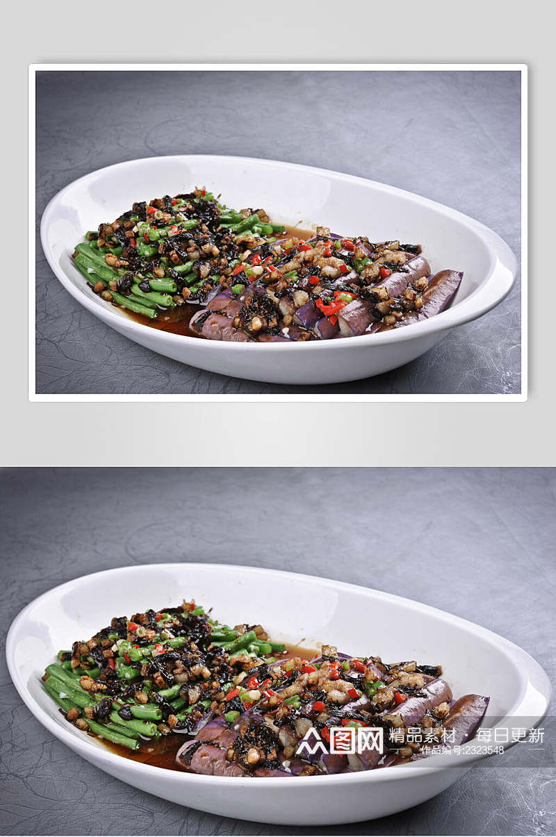 榄菜肉松蒸双蔬餐饮高清图片素材