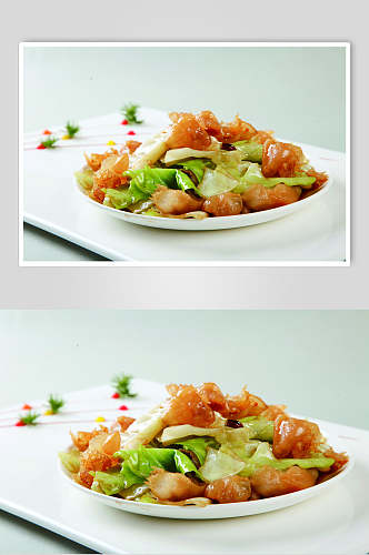 巴菜炒蜇头食品图片