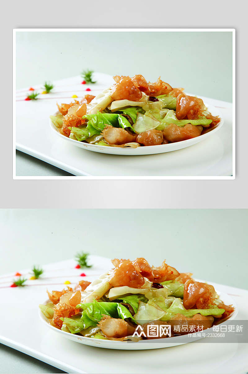 巴菜炒蜇头食品图片素材