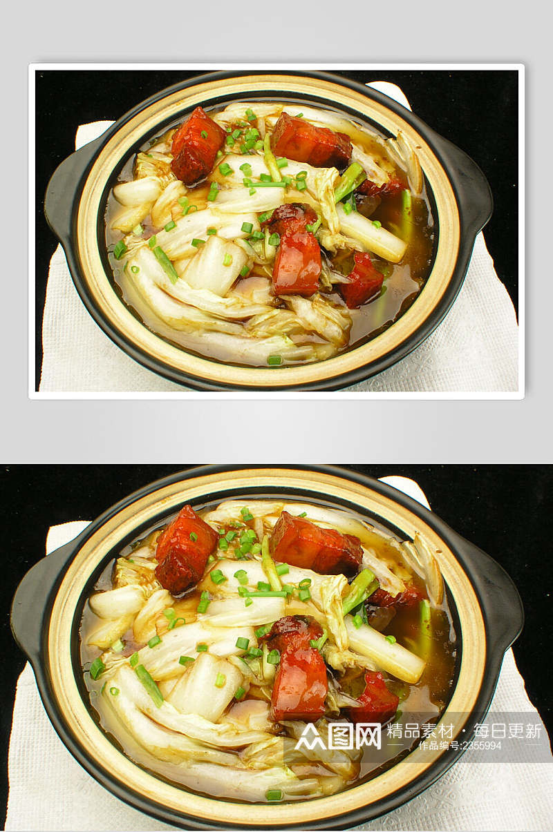 砂锅白菜家常菜食物高清图片素材