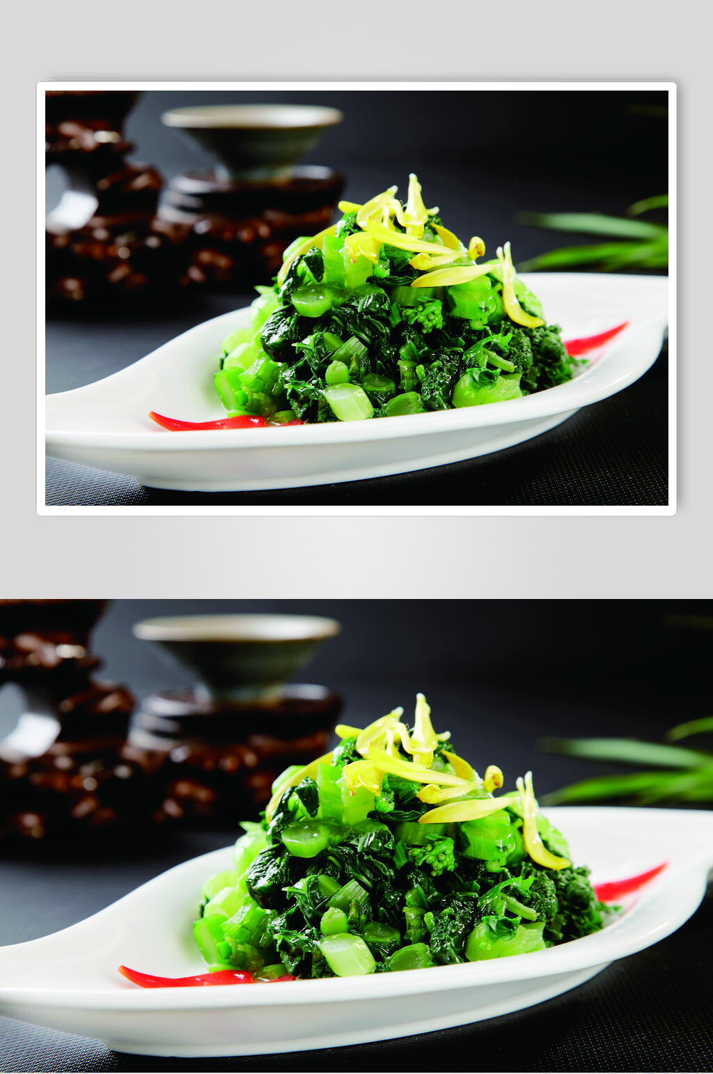 菊花菜心美食摄影图片素材