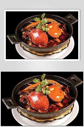 新鲜干锅香辣蟹餐饮高清图片