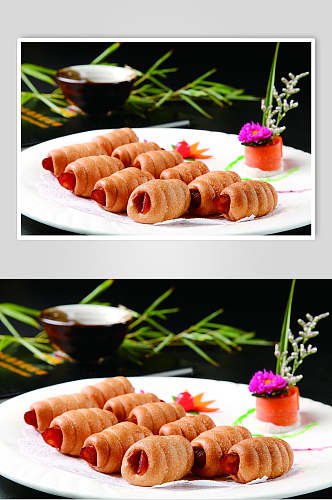 香肠麻花餐饮高清图片
