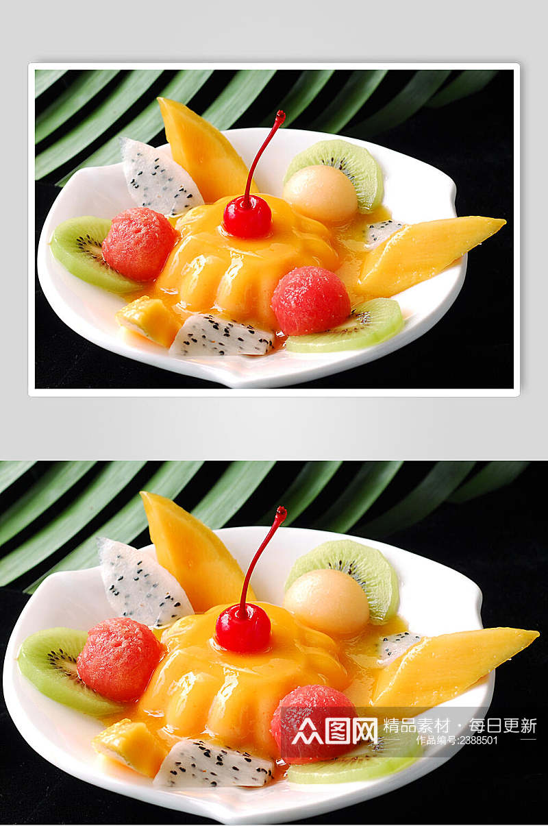 芒果布丁美食图片素材