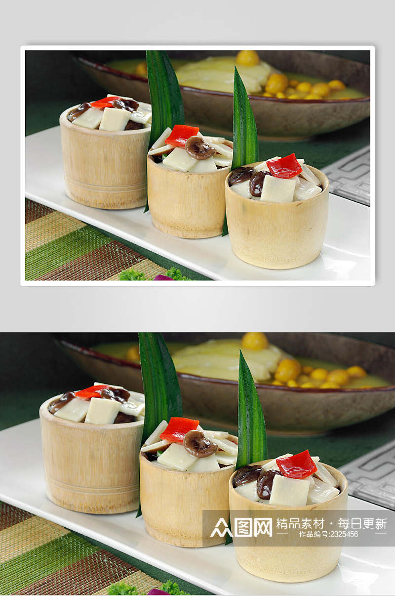 香菇炒竹笋食品高清图片素材