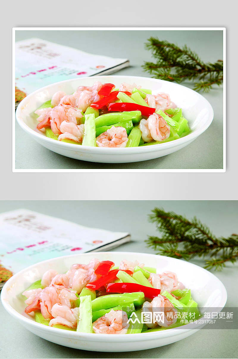 芥兰虾仁餐饮食品图片素材