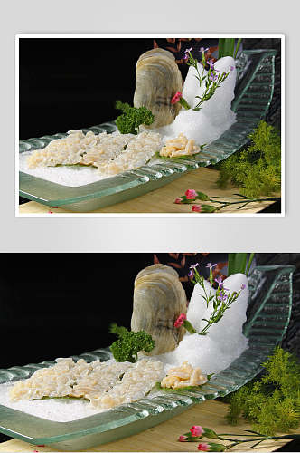 海鲜刺身拼盘食品摄影图片