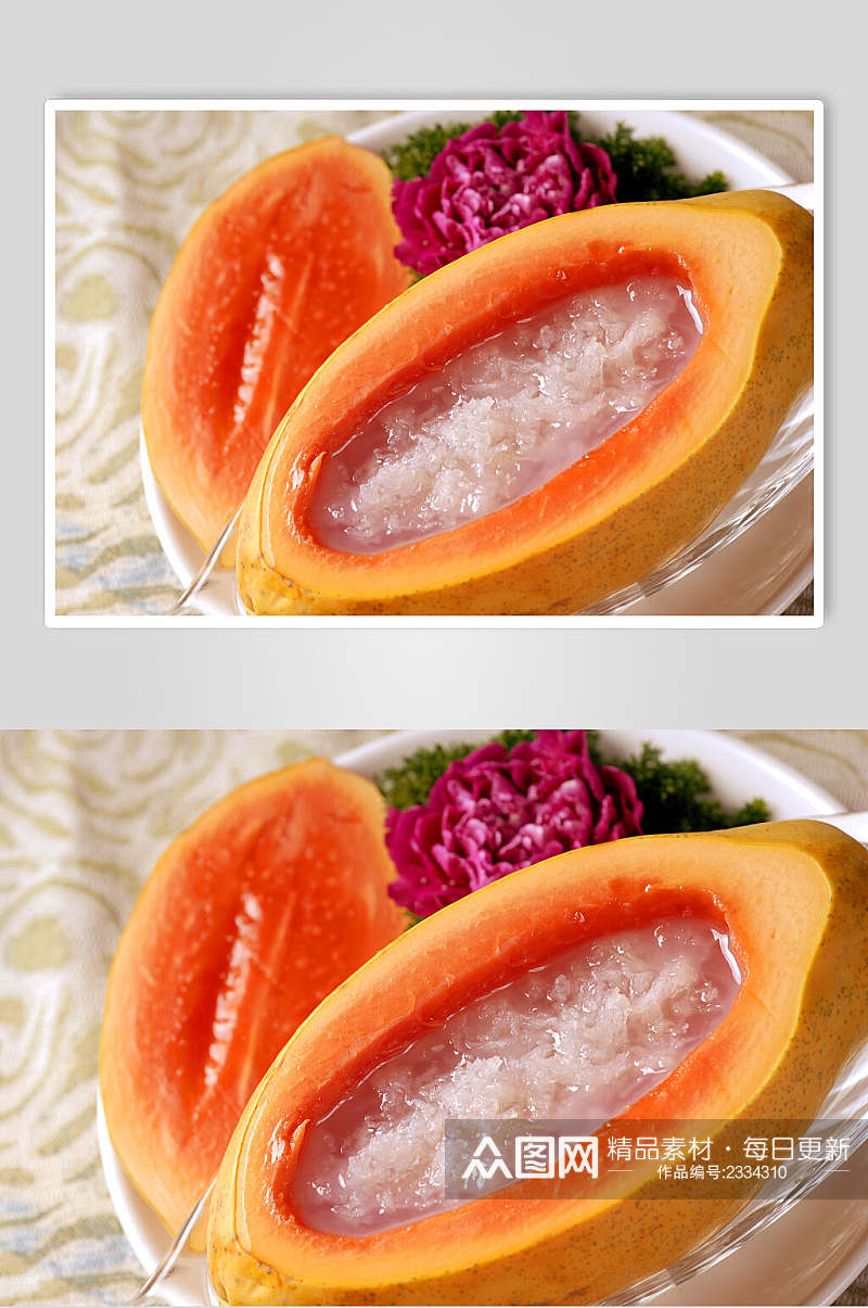 点心木瓜炖燕窝美食图片素材