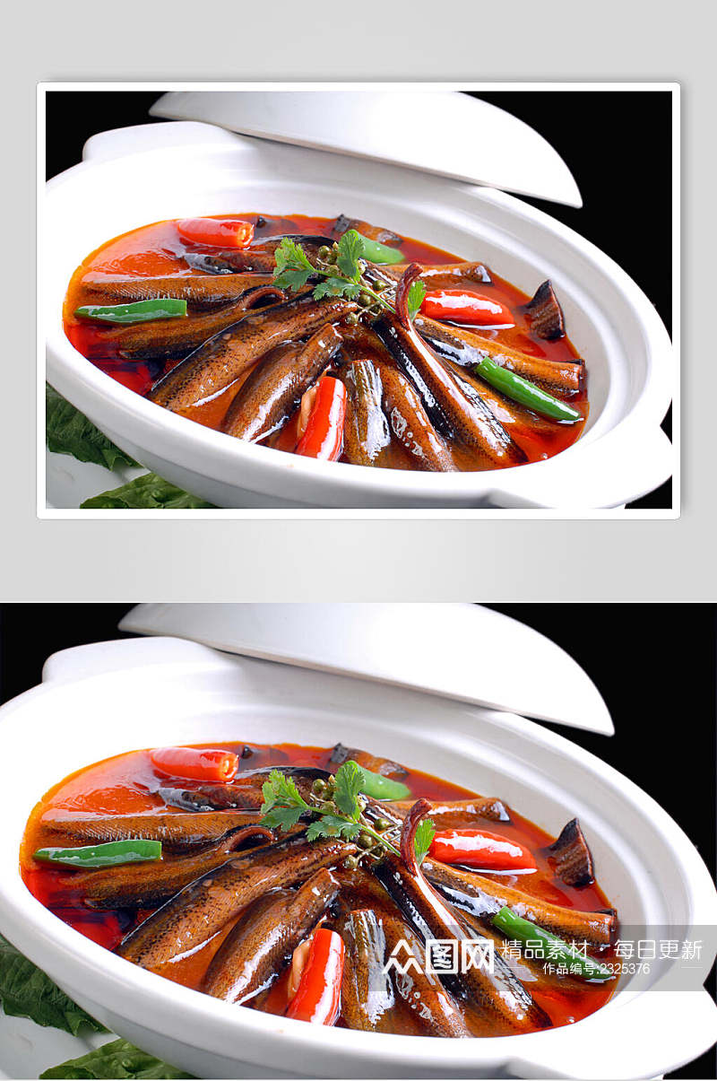 砂锅香麻土鳝食品高清图片素材