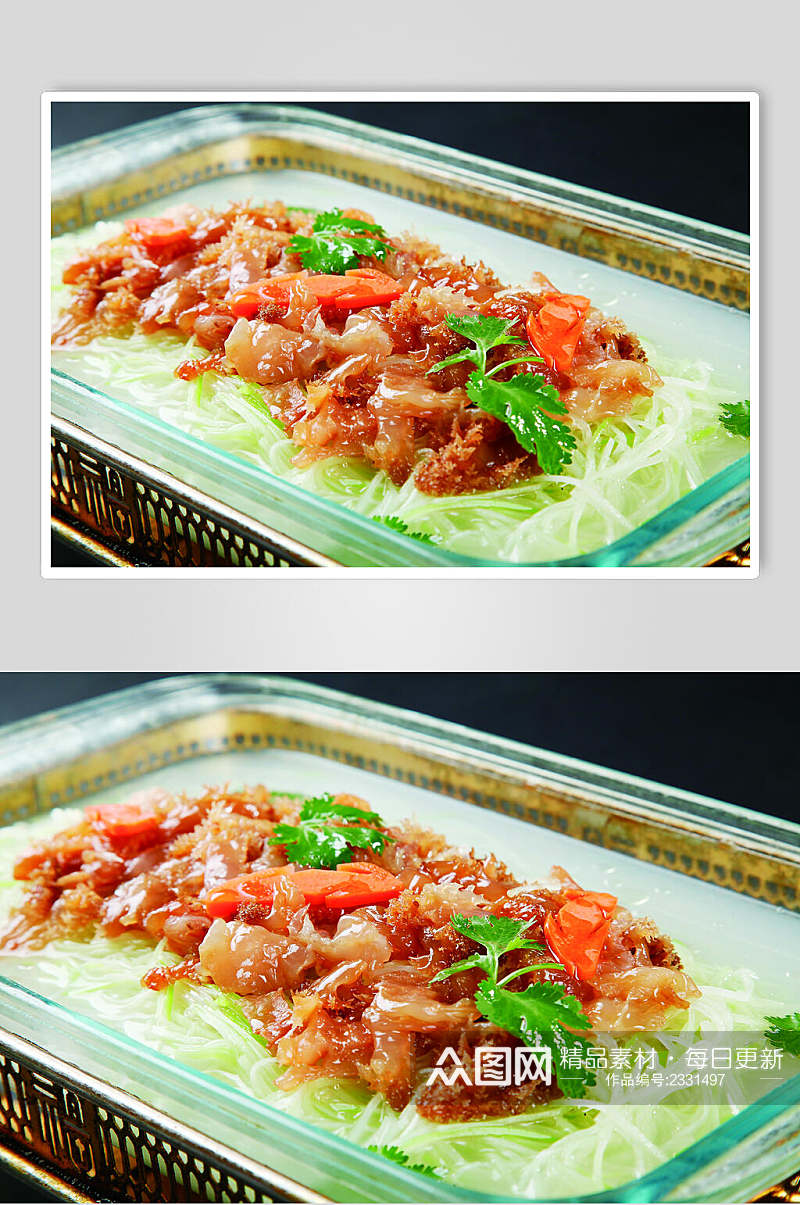 萝卜粉丝烩海蜇食物高清图片素材