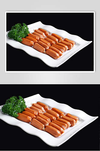 荤菜脆皮肠食物摄影图片