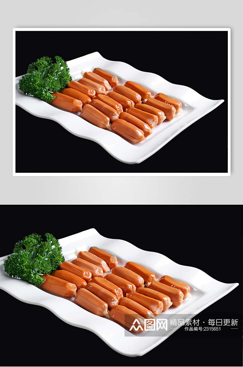荤菜脆皮肠食物摄影图片素材