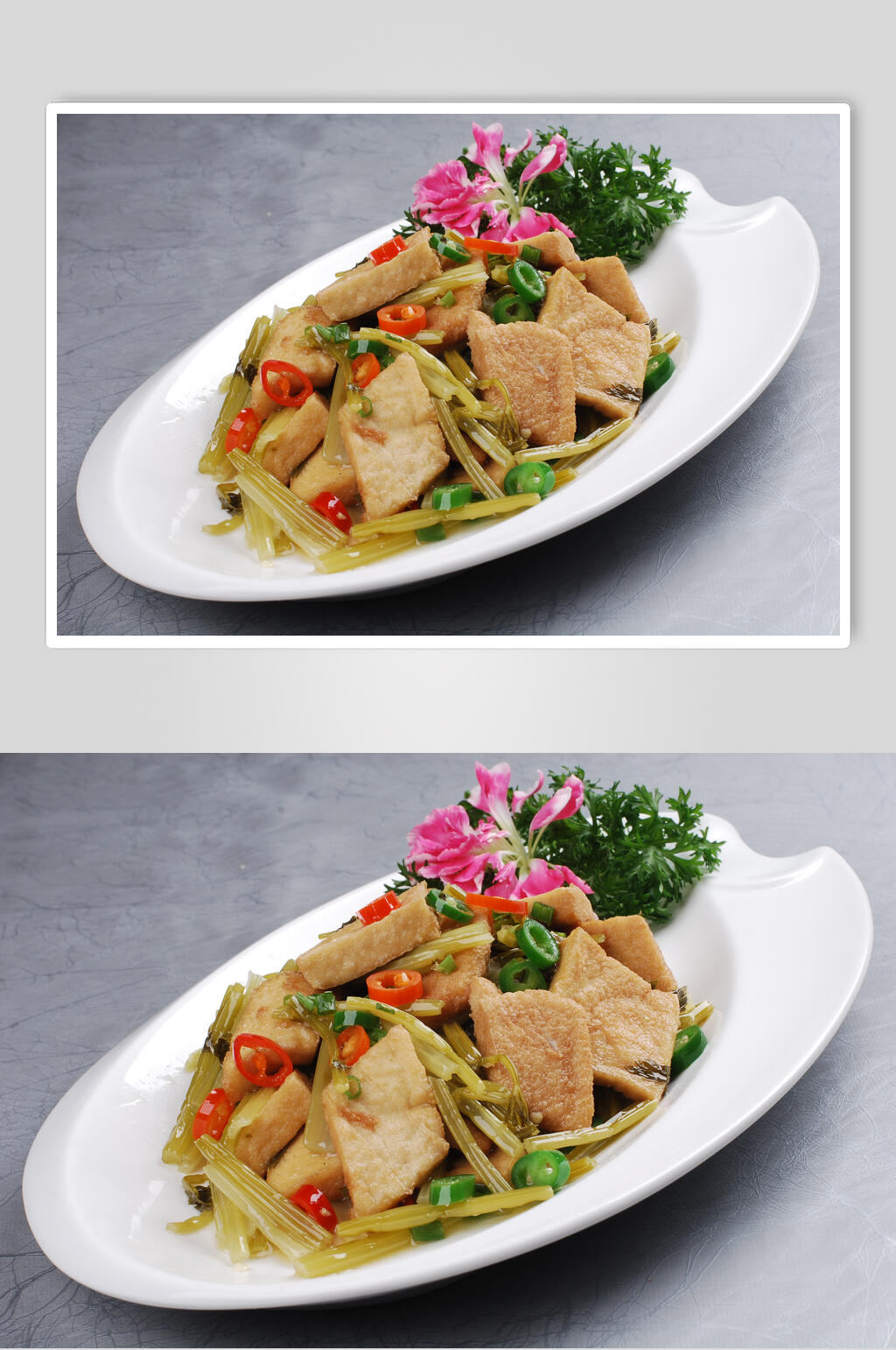 浆水菜炒老豆腐食物高清图片素材