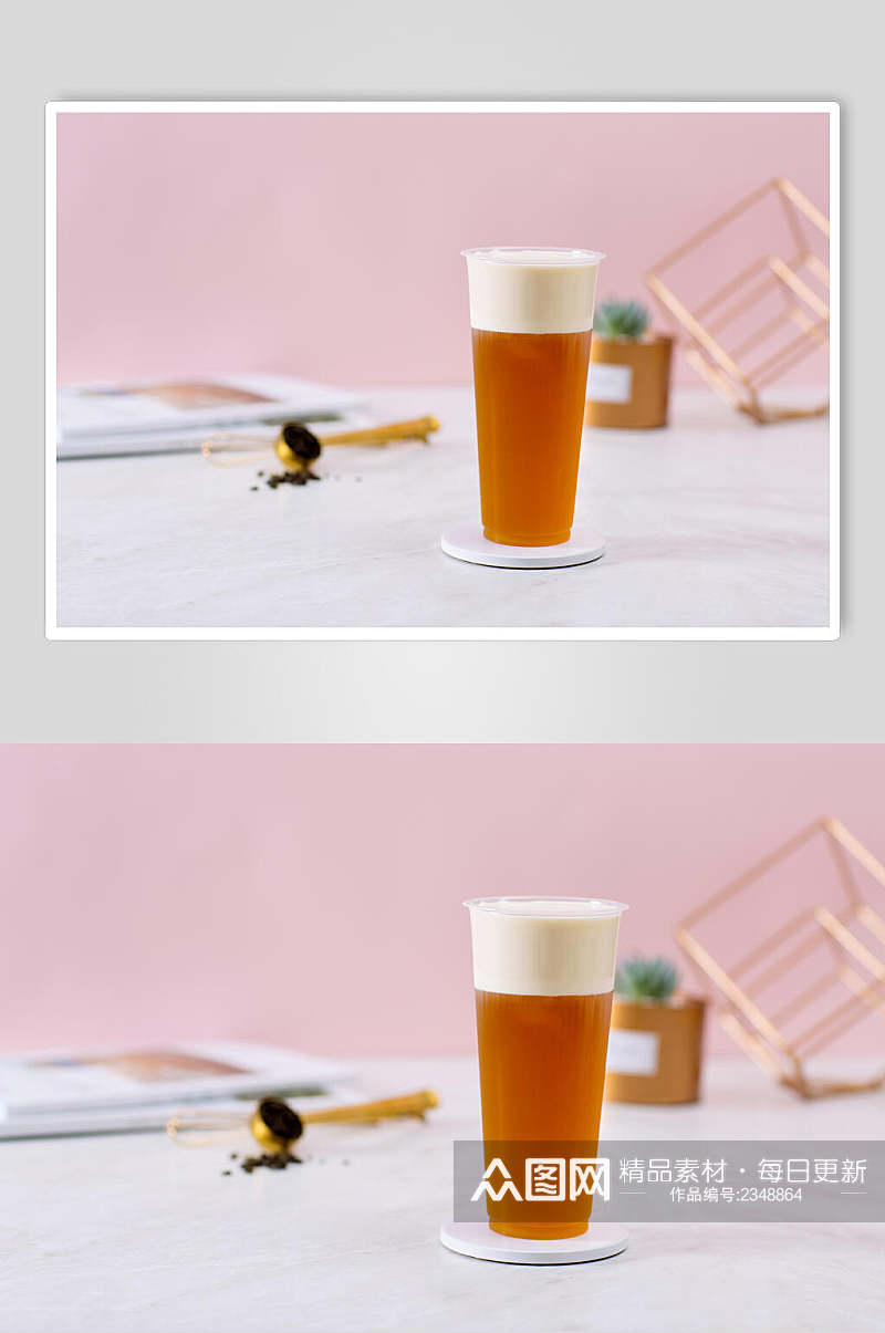 红茶奶盖食品高清图片素材