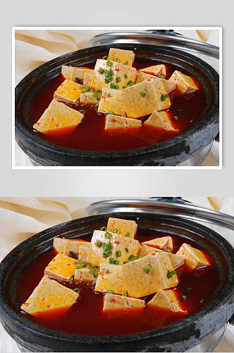 香浓美味石锅豆腐食物高清图片