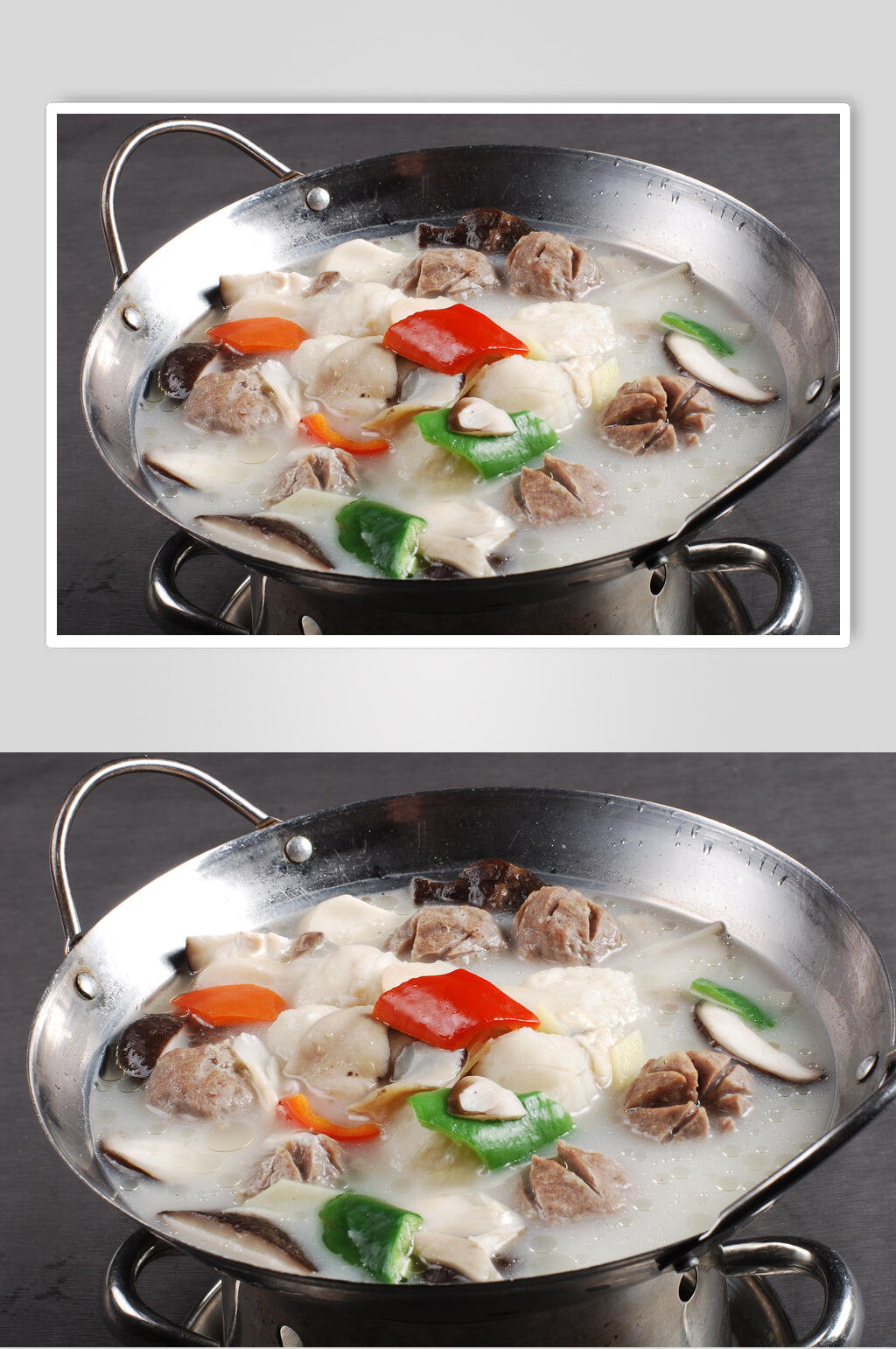 锅仔杂菌双丸餐饮高清图片素材