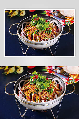 干锅茶树菇食品摄影图片