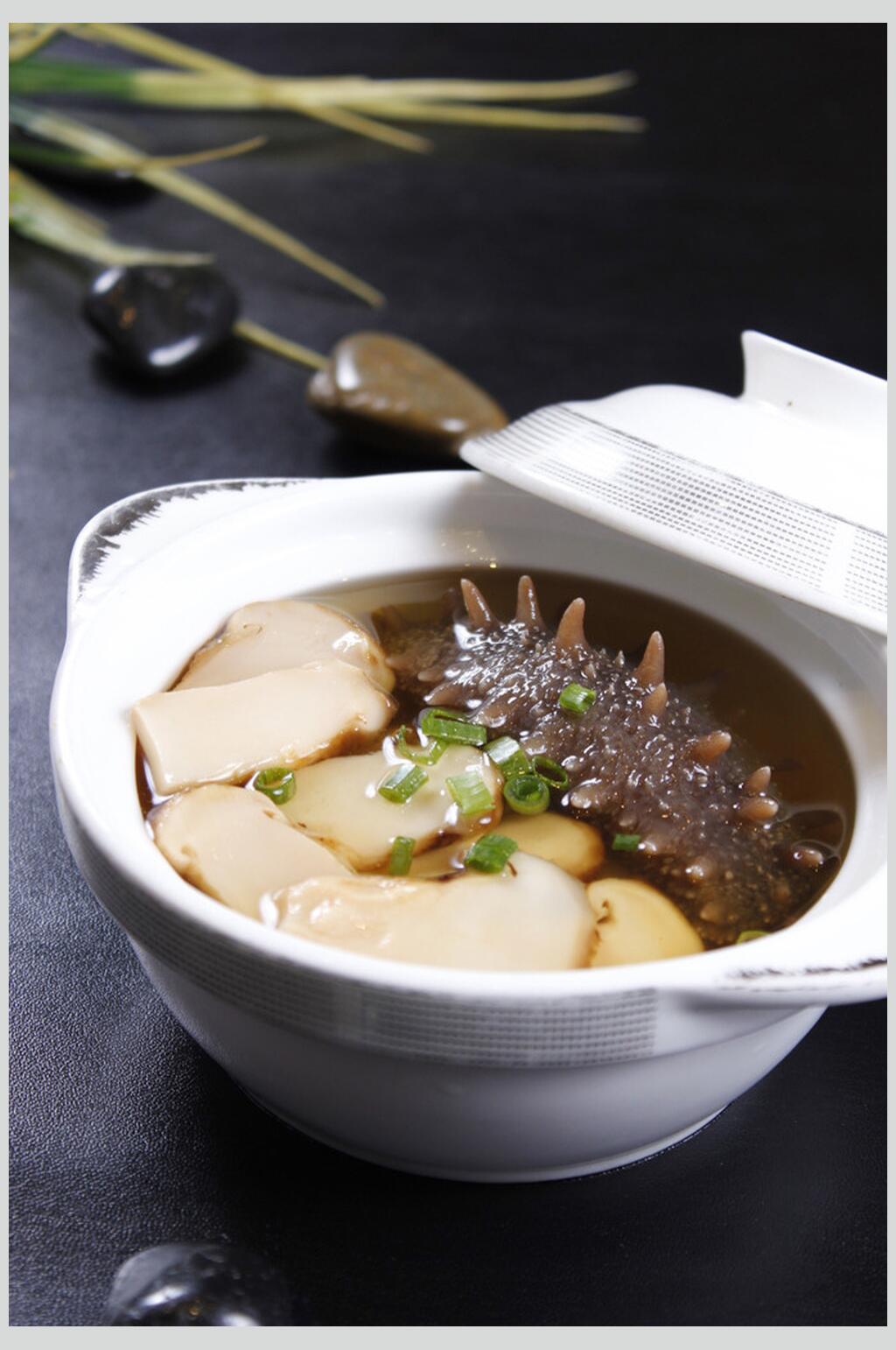 松茸炖辽参食物图片素材