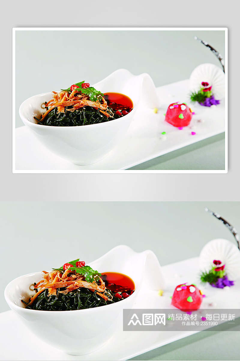 鸡丝海带面食物高清图片素材