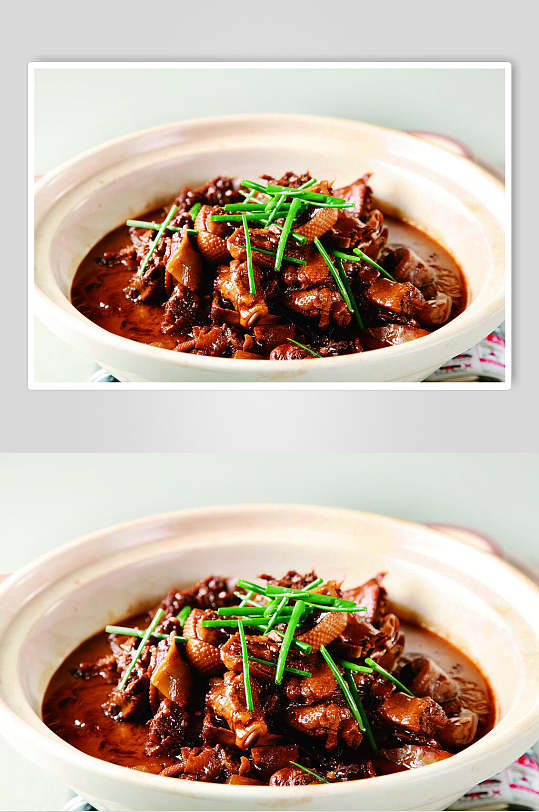 红焖老鸭煲食物摄影图片