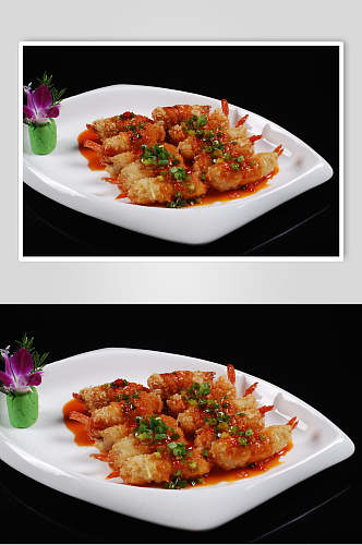 鱼香凤尾虾餐饮食品图片