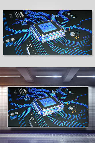 5G科技时代海报背景素材展板