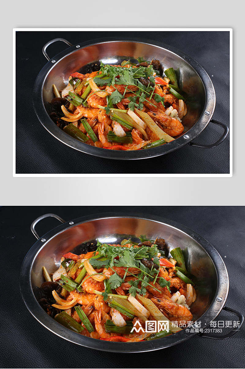 美味干锅香辣虾餐饮食物图片素材