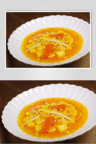 瓜蓉烩豆腐食物高清图片