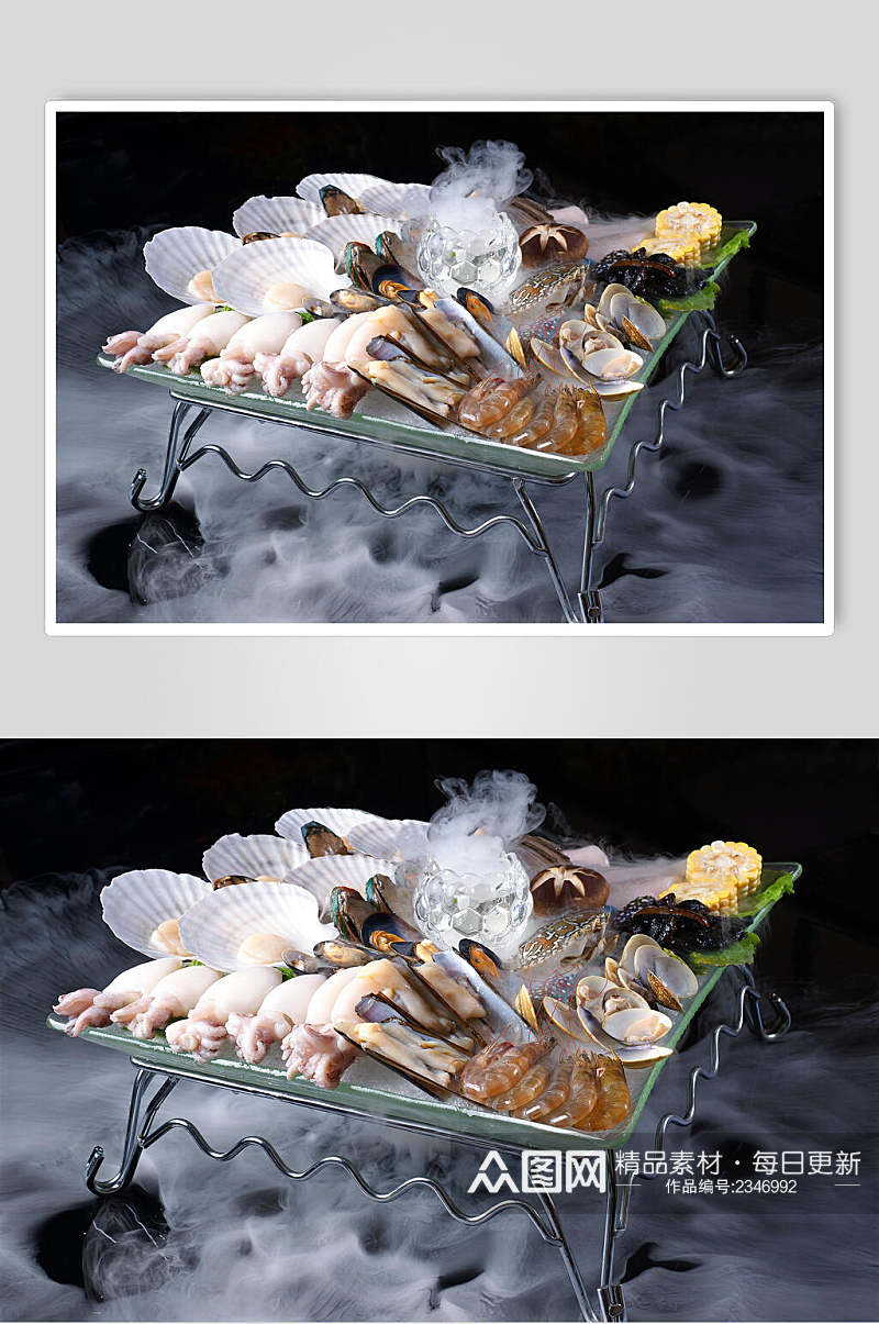 生猛海鲜缤纷海鲜组合图片素材