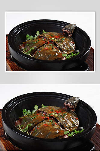 石锅甲鱼食物摄影图片