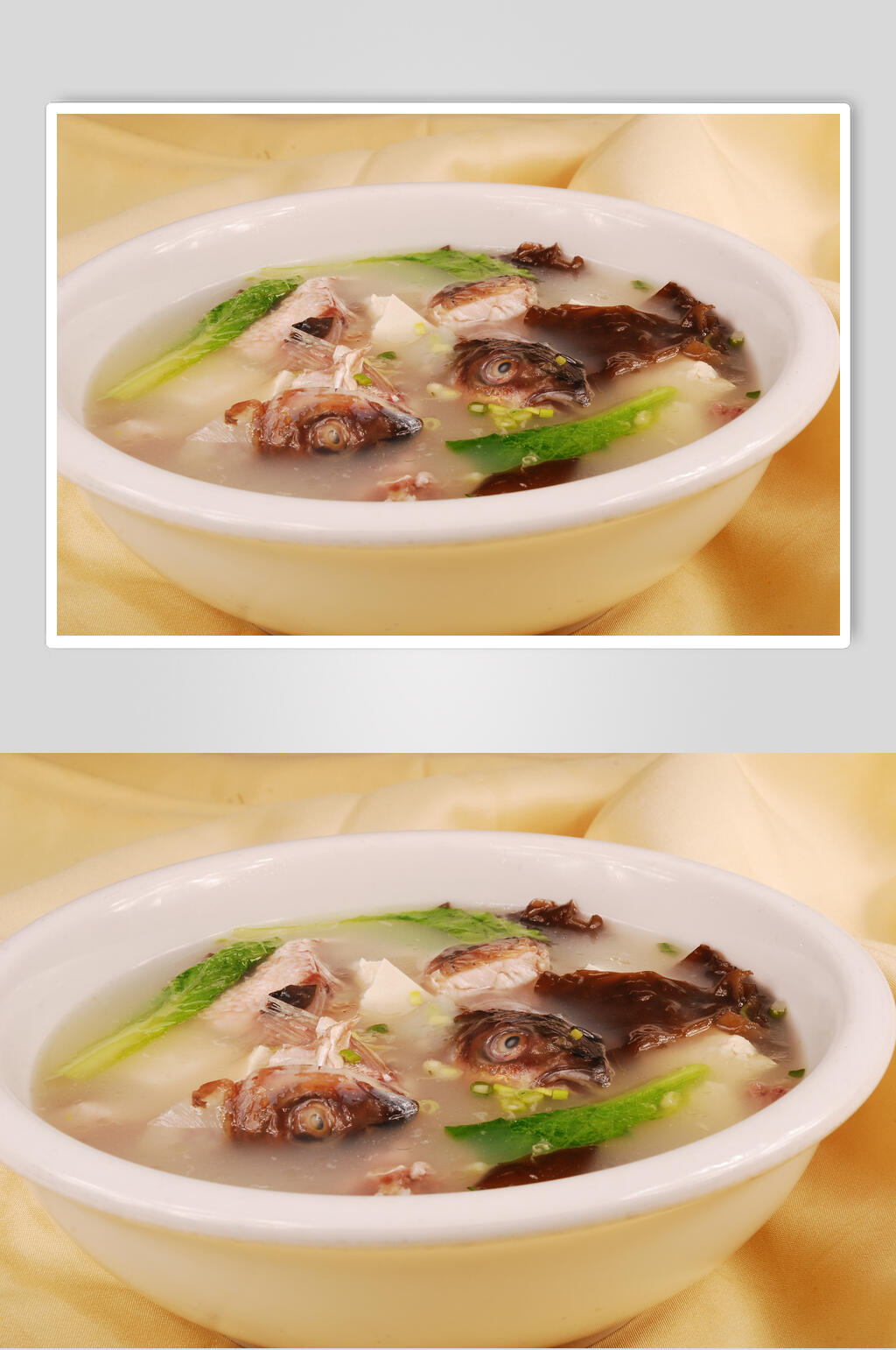 新鲜鱼头豆腐汤图片素材