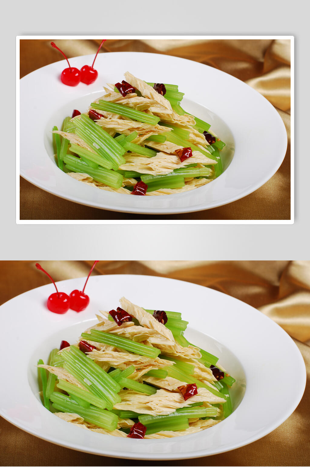 鲜香麦芹腐竹食品摄影图片素材