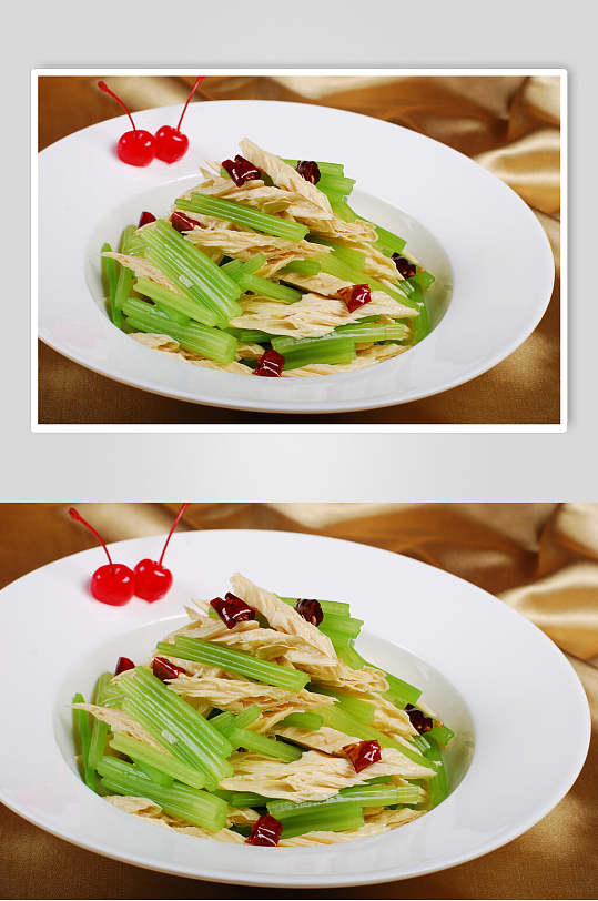 鲜香麦芹腐竹食品摄影图片