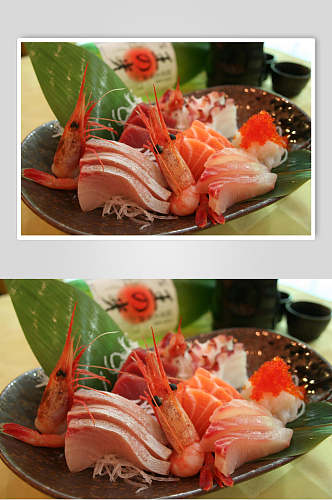 海鲜刺身拼盘食品高清图片
