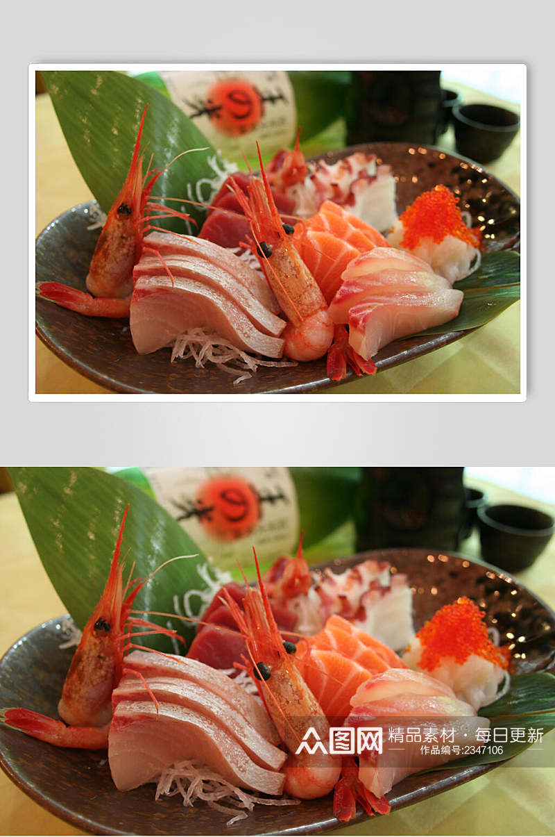 海鲜刺身拼盘食品高清图片素材