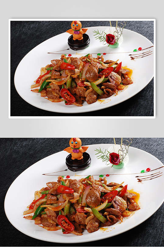 芥菜炒辣子炒鸭脯餐饮高清图片