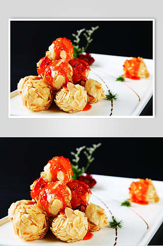 杏香皇冠贝食品摄影图片