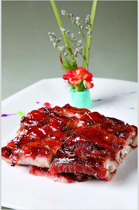 秘制吊烧排骨食物图片