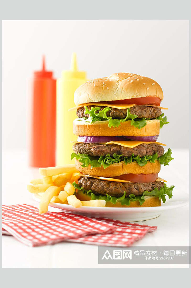 超级汉堡食物图片素材