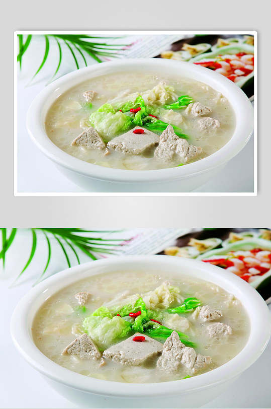 老豆腐炖白菜食物实拍图片
