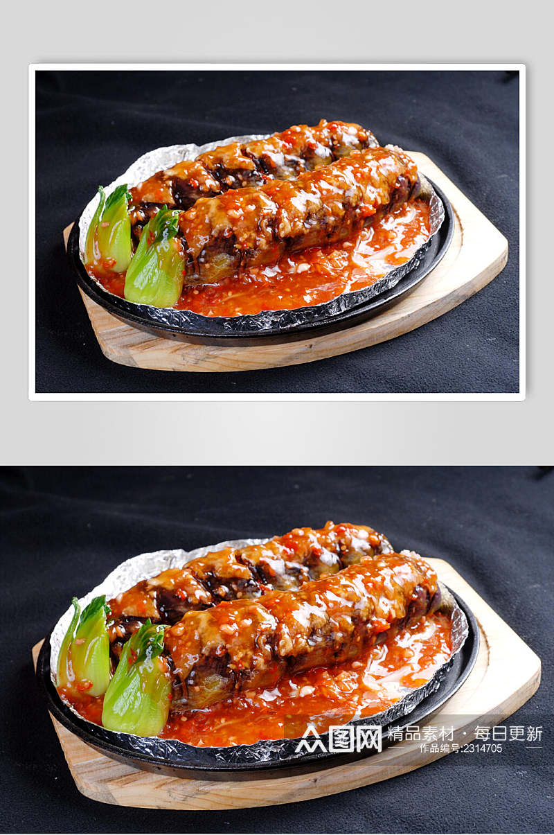 热菜铁板茄子美食图片素材