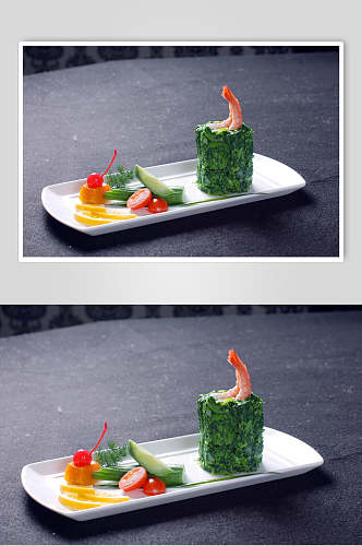 虾仁时蔬食物高清图片