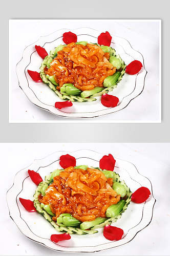 鲍汁灵菇扣蹄筋食品高清图片
