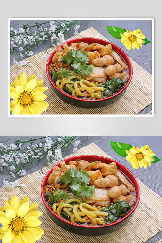 菊花麻辣烫食物高清图片
