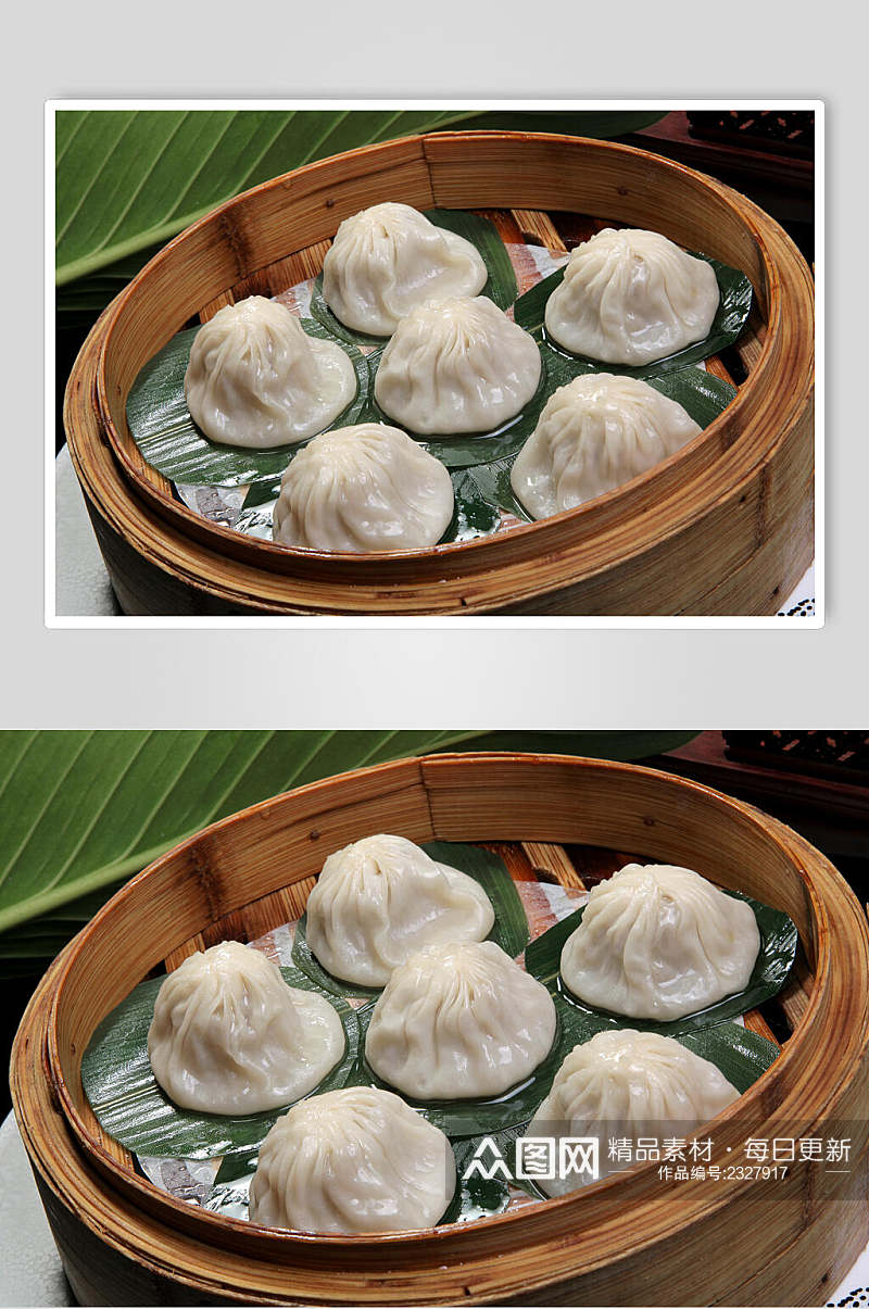 上海小笼包半打食品高清图片素材