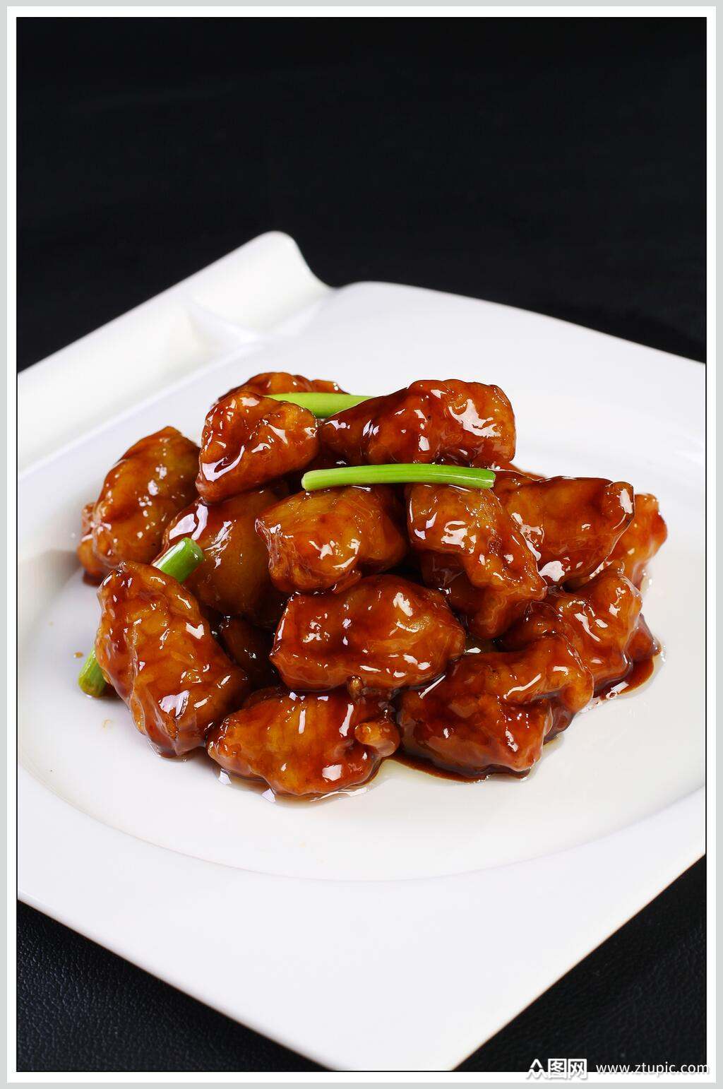 正宗美味糖醋里脊食物摄影图片